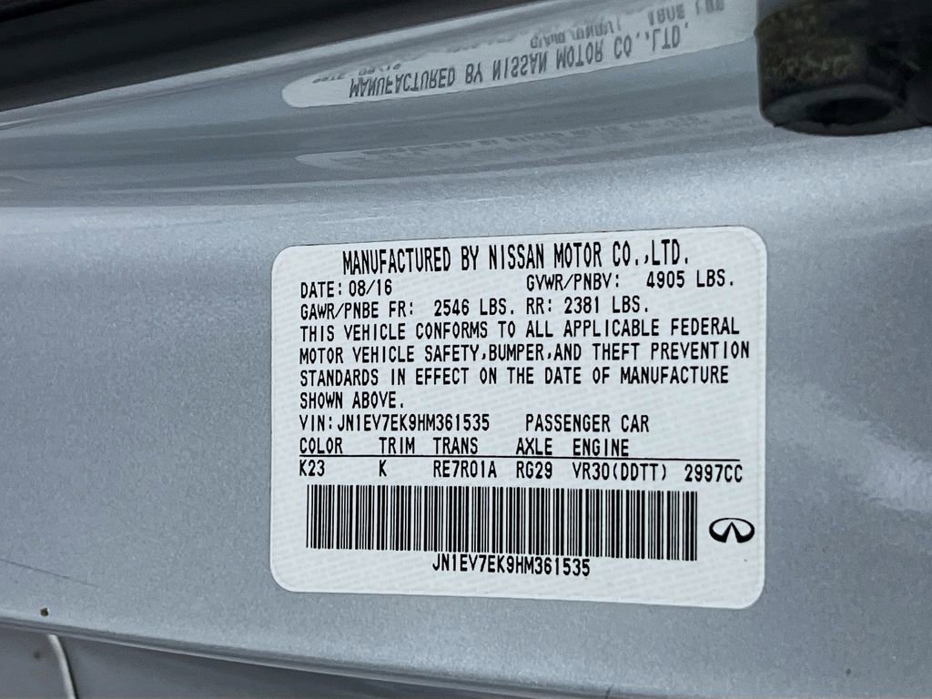 Used 2017 INFINITI Q60 w/ Cargo Package image 28