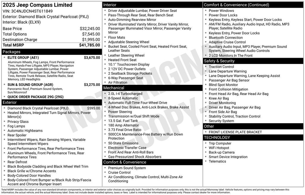 New 2025 Jeep Compass Limited w/ Elite Group image 34