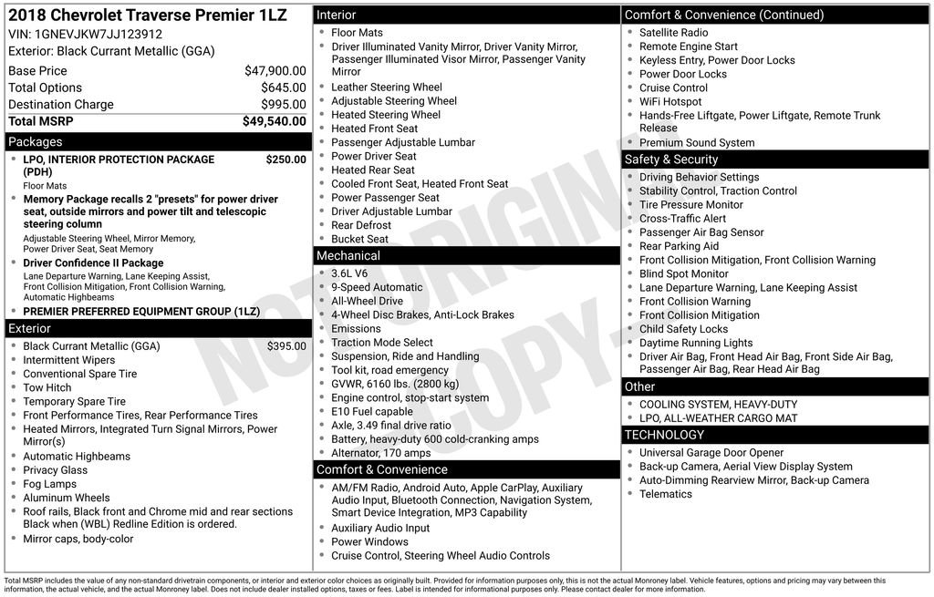 Used 2018 Chevrolet Traverse Premier image 8