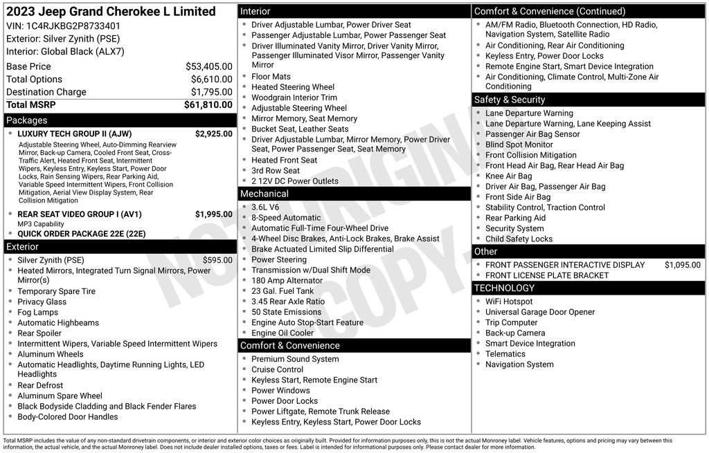 Used 2023 Jeep Grand Cherokee L Limited w/ Luxury Tech Group II AWD/4WD image 36