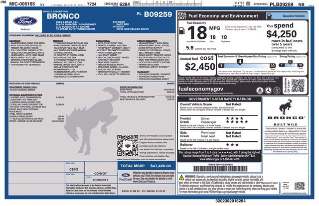 Certified 2023 Ford Bronco Black Diamond image 4