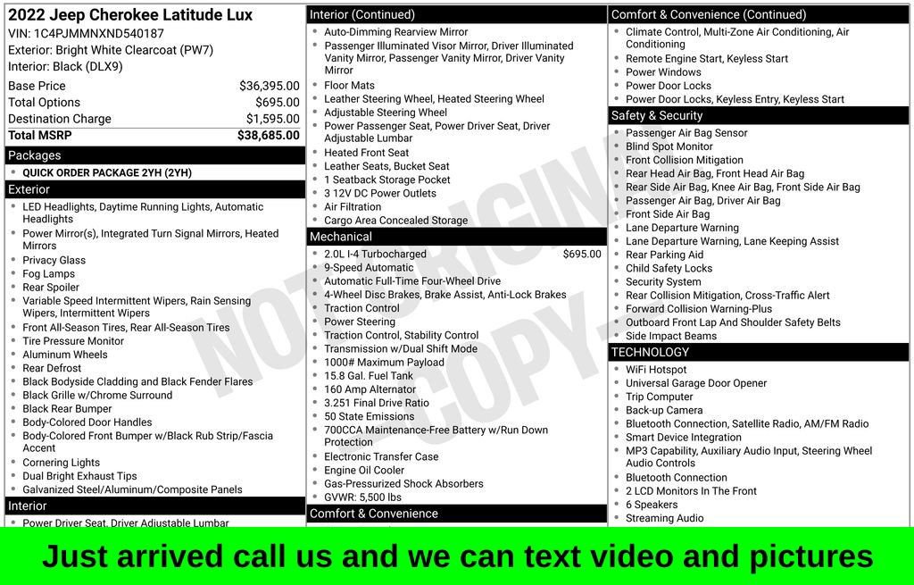 Used 2022 Jeep Cherokee Latitude Lux AWD/4WD 360° Tour