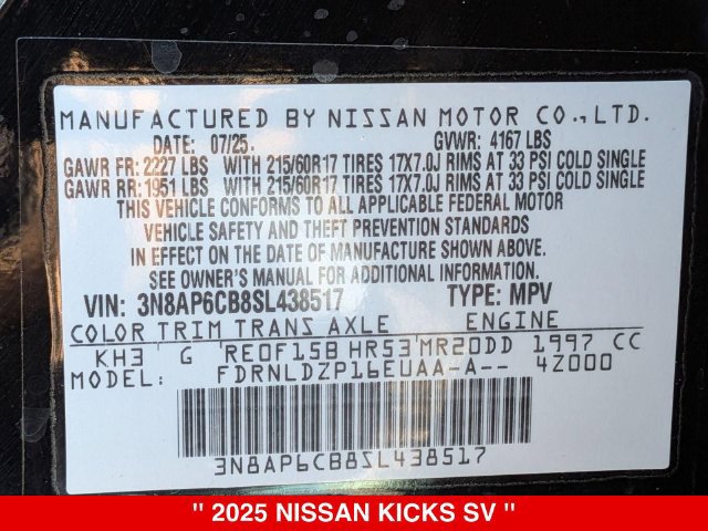 Certified 2025 Nissan Kicks SV w/ SV Premium Package AWD/4WD image 41