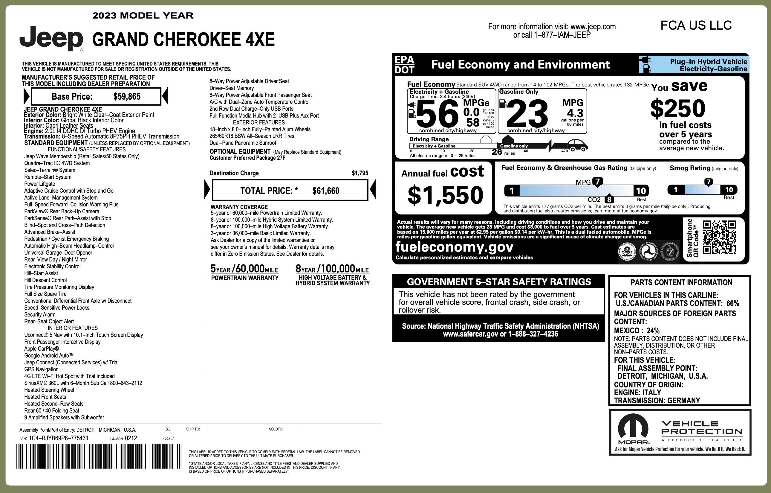 Used 2023 Jeep Grand Cherokee 4WD 4xe image 2