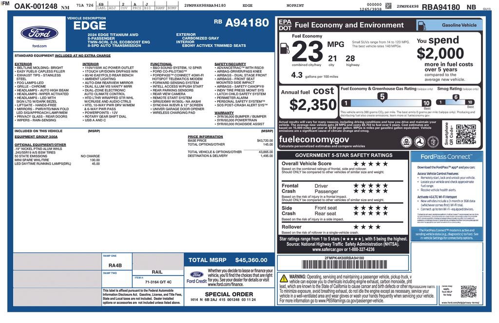 Used 2024 Ford Edge Titanium AWD/4WD image 6
