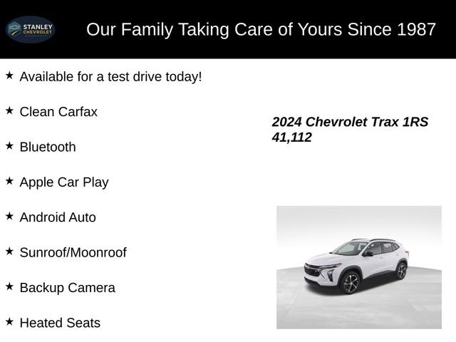 Used 2024 Chevrolet Trax RS w/ Sunroof Package FWD image 9