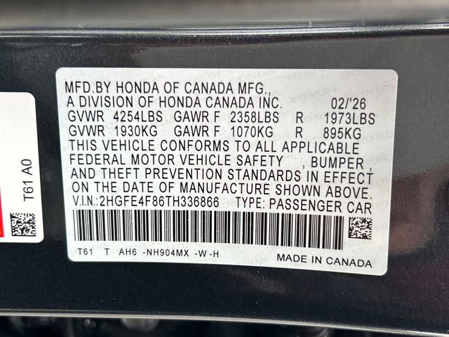 New 2026 Honda Civic Sport image 20