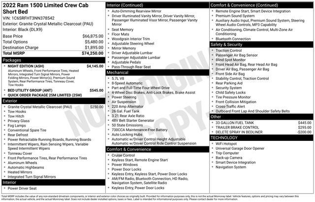 Used 2022 RAM 1500 Limited w/ Night Edition image 35