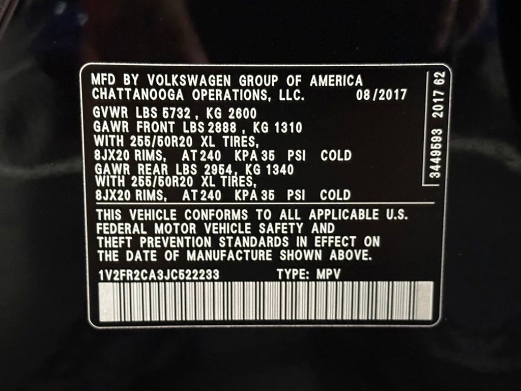 Used 2018 Volkswagen Atlas SE w/ R-Line Package FWD image 37