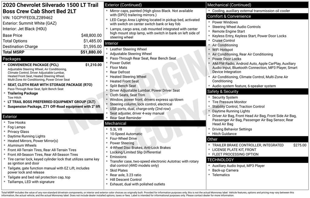 Used 2020 Chevrolet Silverado 1500 LT Trail Boss w/ Convenience Package image 35