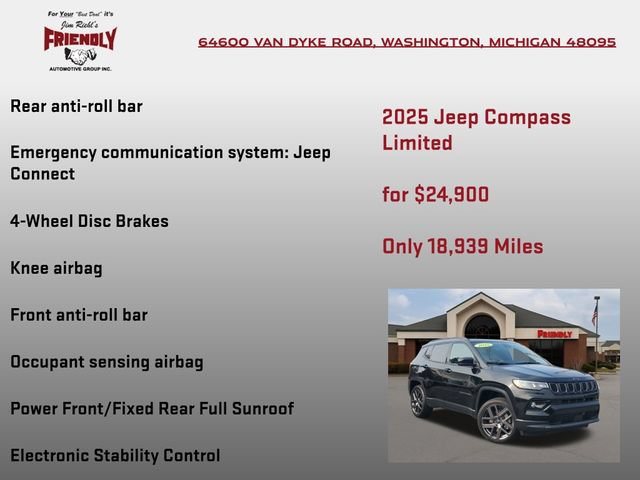 Used 2025 Jeep Compass Limited w/ Sun & Sound Group AWD/4WD image 25
