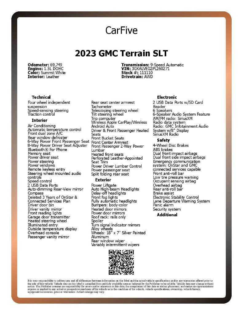 Used 2023 GMC Terrain SLT AWD/4WD image 29