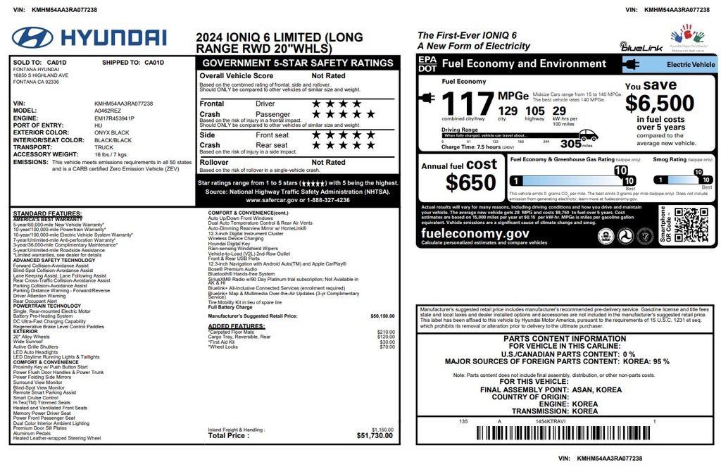Used 2024 Hyundai Ioniq 6 Limited RWD image 3