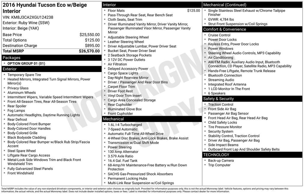 Used 2016 Hyundai Tucson Eco AWD/4WD image 39