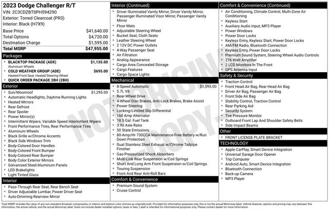 Used 2023 Dodge Challenger R/T w/ Blacktop Package image 38