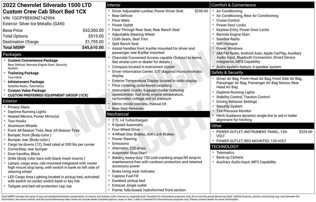 Used 2022 Chevrolet Silverado 1500 Custom image 13