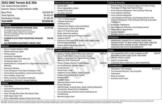 Used 2022 GMC Terrain SLE w/ Driver Convenience Package image 6