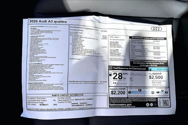New 2026 Audi A3 2.0T Premium AWD/4WD image 14