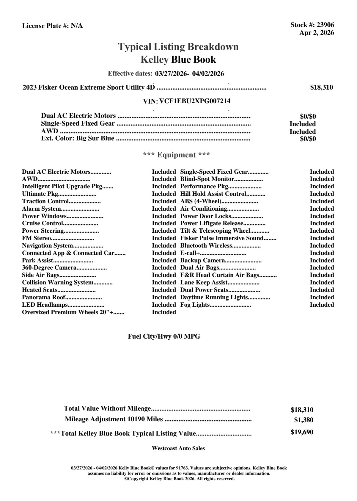 Used 2023 Fisker Ocean Extreme image 5