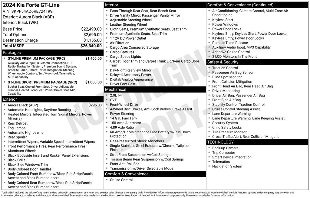 Used 2024 Kia Forte GT-Line w/ GT-Line Premium Package FWD image 5