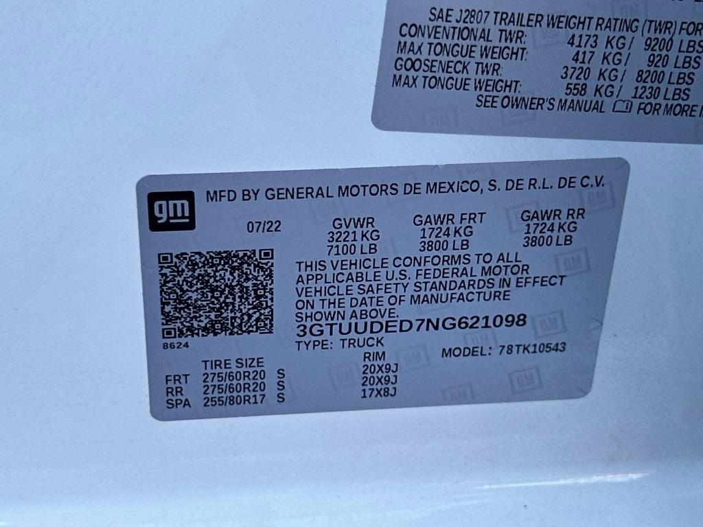 Certified 2022 GMC Sierra 1500 SLT AWD/4WD image 48
