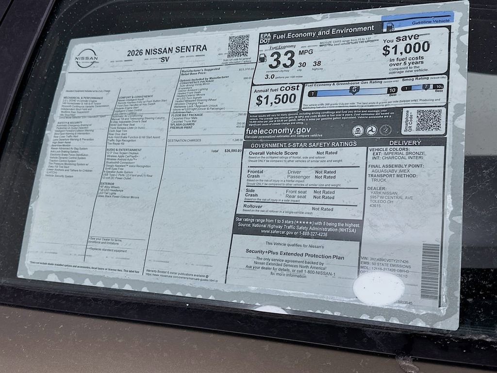 New 2026 Nissan Sentra SV image 13