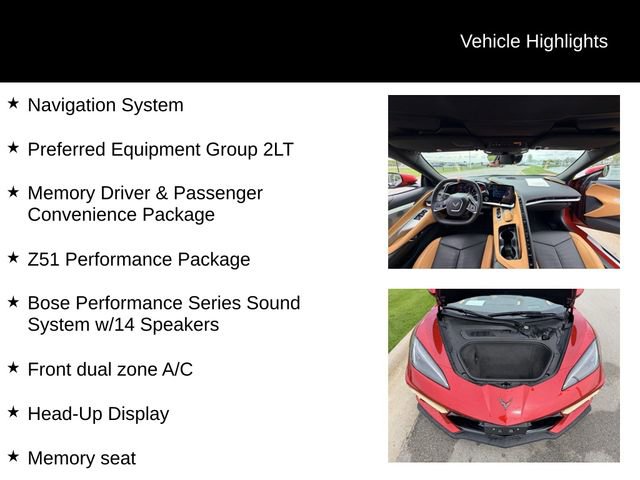Used 2025 Chevrolet Corvette Stingray Preferred Cpe w/ Z51 Performance Package RWD image 12