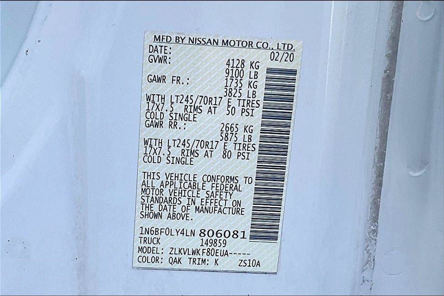 Used 2020 Nissan NV 2500 S RWD image 31