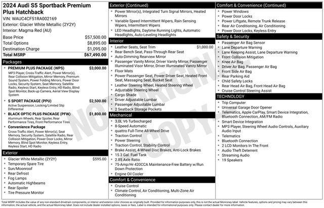 Certified 2024 Audi S5 Premium Plus w/ Premium Plus Package AWD/4WD image 40