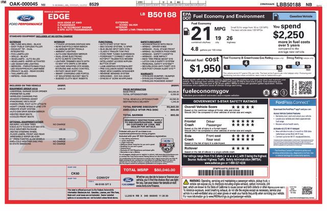 Certified 2020 Ford Edge ST w/ Equipment Group 401A AWD/4WD image 41