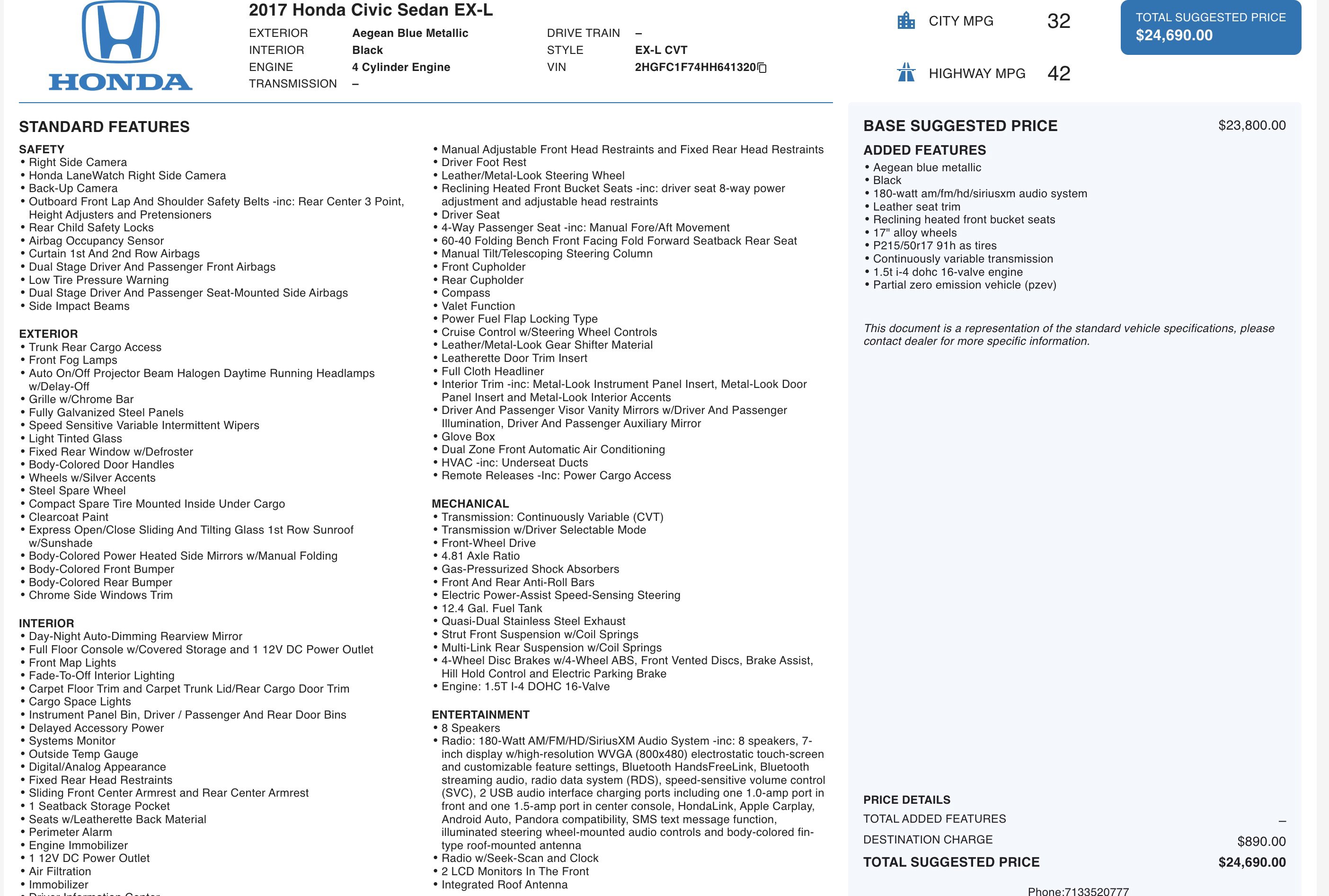 Used 2017 Honda Civic EX-L image 3