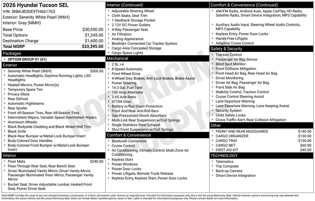 New 2026 Hyundai Tucson SEL