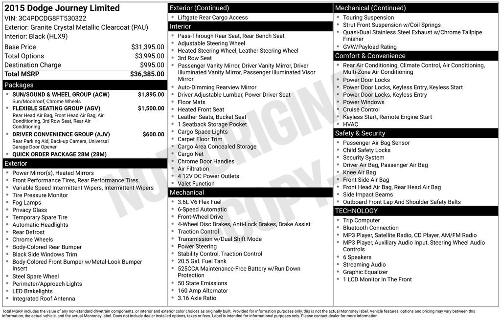 Used 2015 Dodge Journey Limited w/ Sun/Sound & Wheel Group FWD image 2