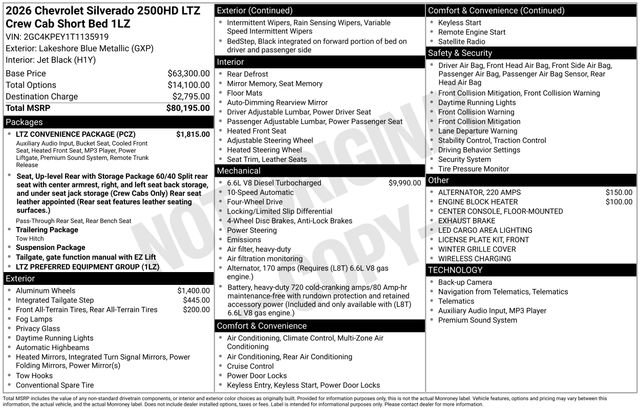 New 2026 Chevrolet Silverado 2500 LTZ w/ LTZ Convenience Package image 17
