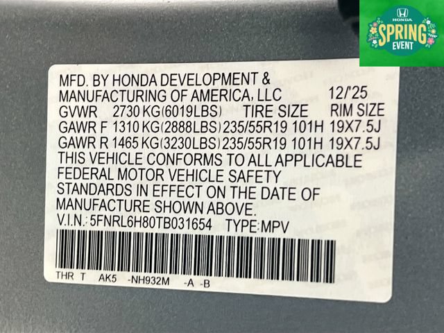 New 2026 Honda Odyssey Touring image 28
