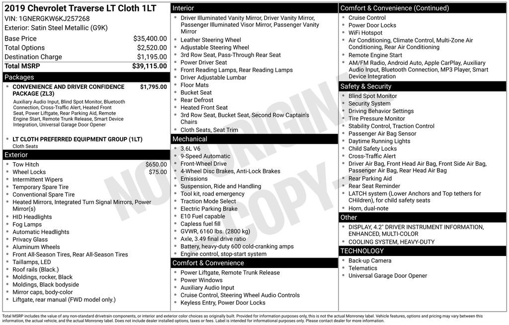 Used 2019 Chevrolet Traverse LT image 32