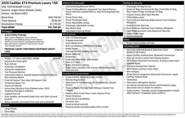 Certified 2025 Cadillac XT4 Premium Luxury FWD image 34