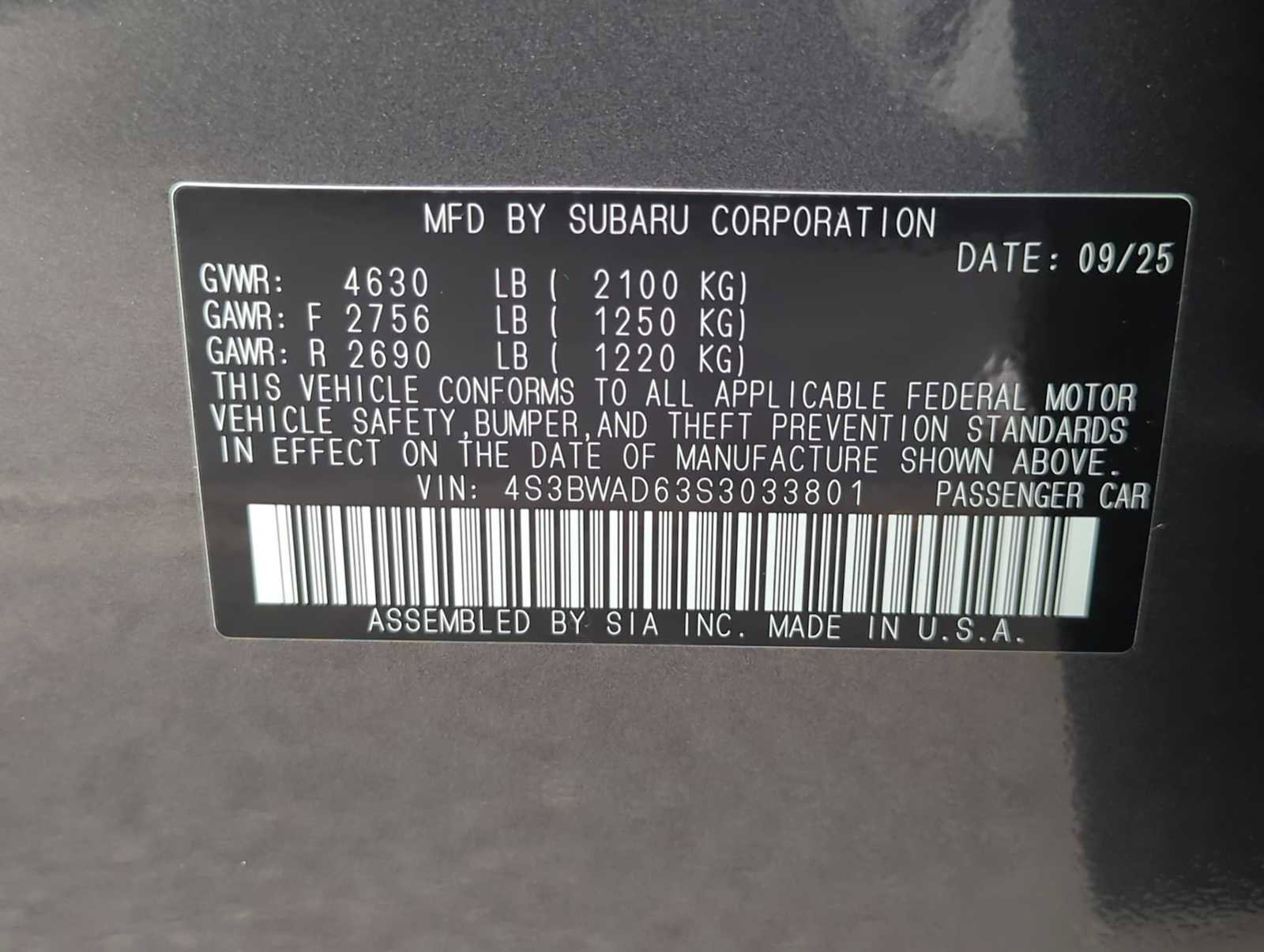 New 2025 Subaru Legacy Premium image 36