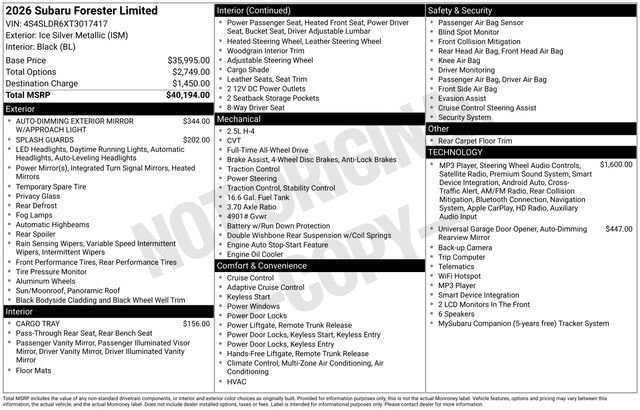Certified 2026 Subaru Forester Limited AWD/4WD image 20