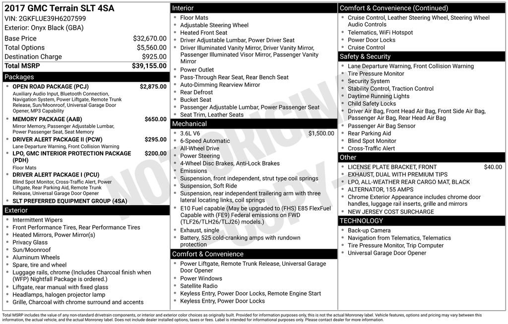 Used 2017 GMC Terrain SLT w/ Open Road Package image 7