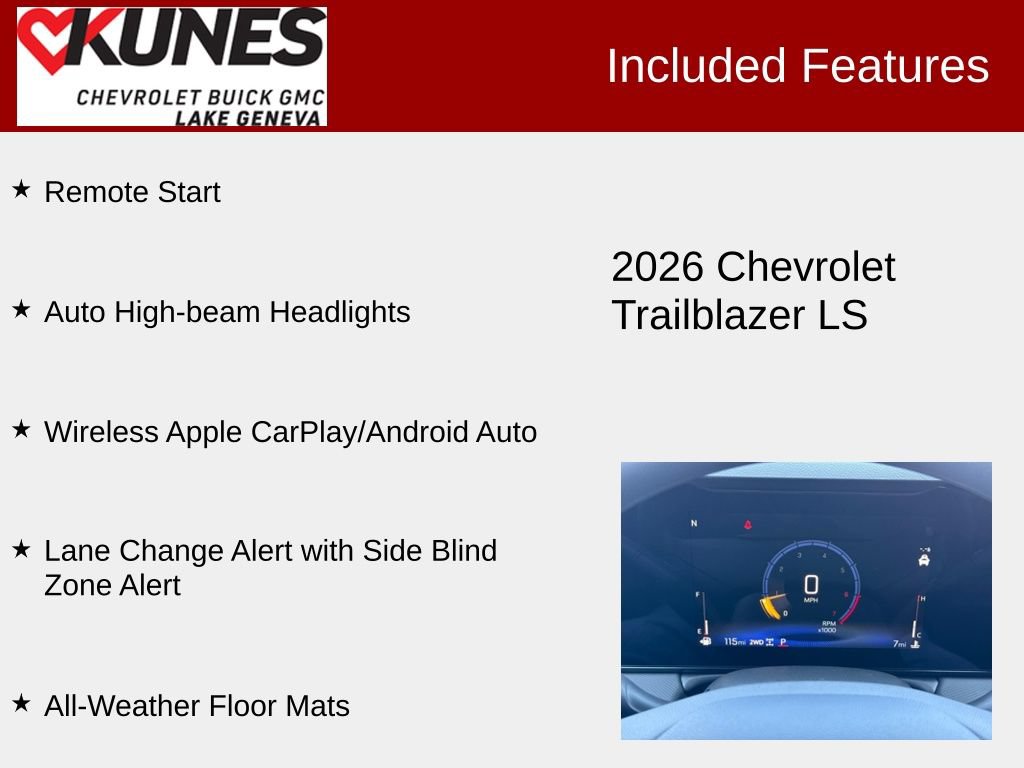 New 2026 Chevrolet TrailBlazer LS w/ LS Convenience Package AWD/4WD image 3