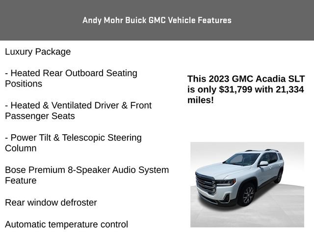 Used 2023 GMC Acadia SLT w/ Technology Package FWD image 11