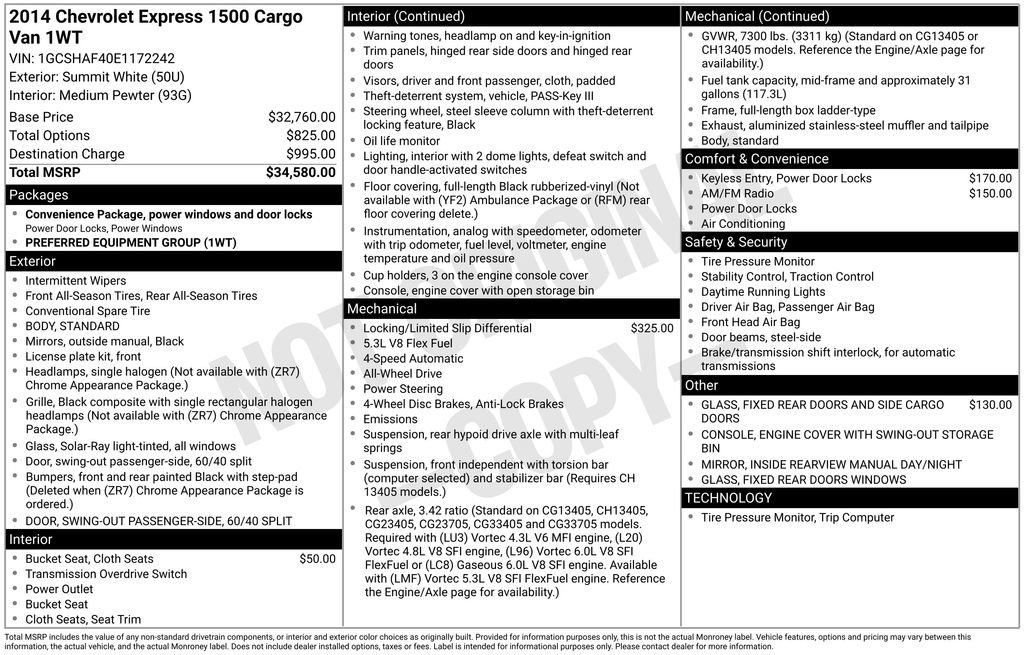 Used 2014 Chevrolet Express 1500 AWD image 29
