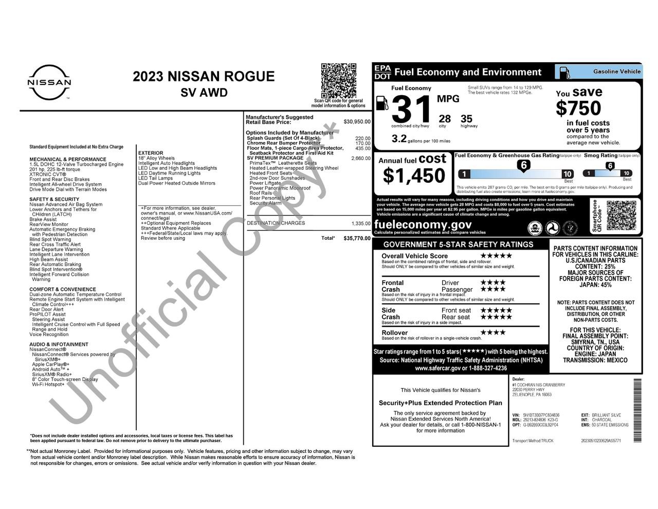 Certified 2023 Nissan Rogue SV w/ SV Premium B Package AWD/4WD image 33