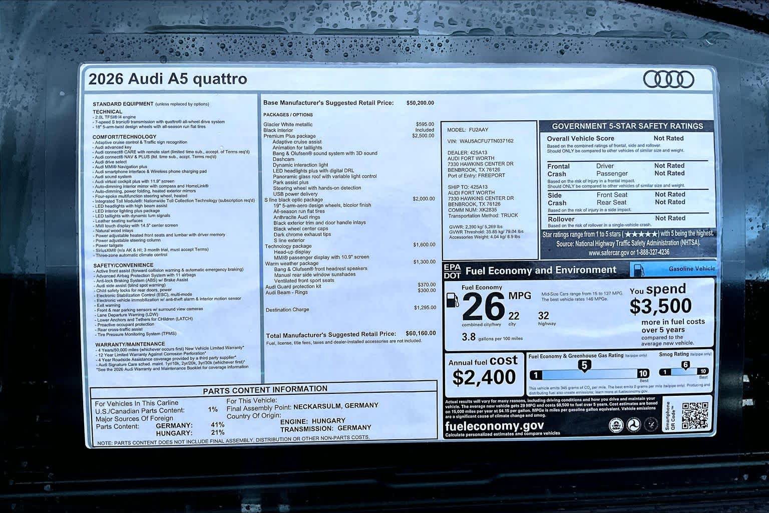 New 2026 Audi A5 Premium Plus AWD/4WD image 16
