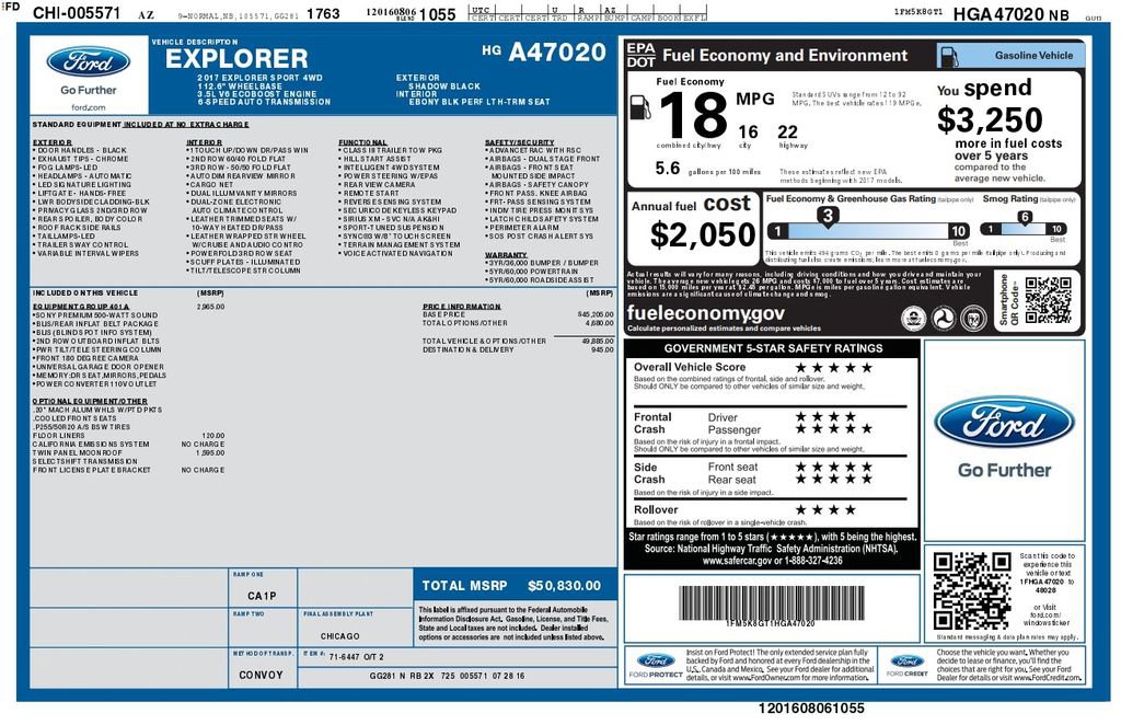 Used 2017 Ford Explorer Sport w/ Equipment Group 401A AWD/4WD image 4