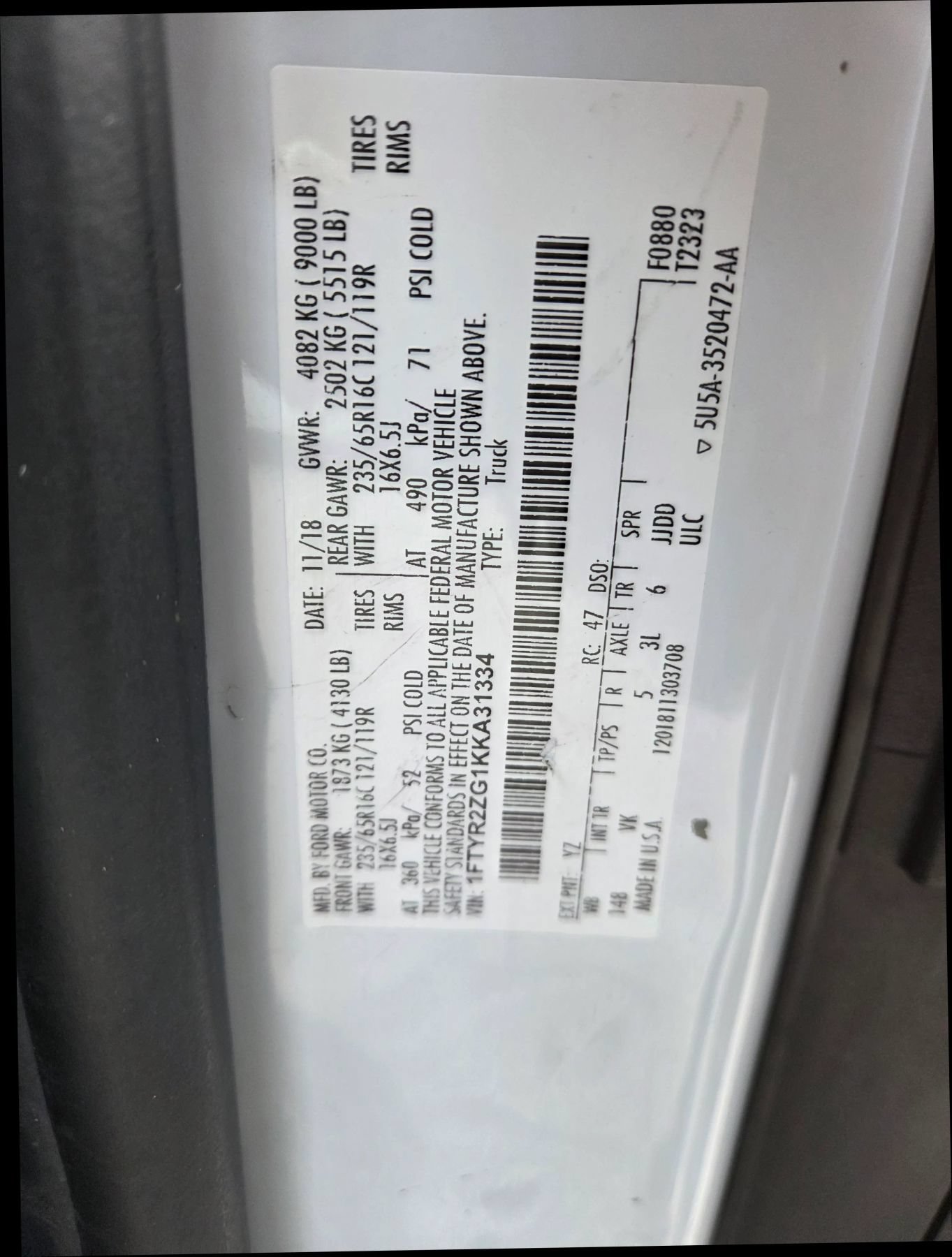 Used 2019 Ford Transit 250 148 Low Roof RWD image 13