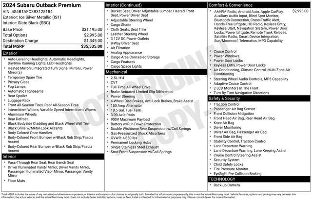 Used 2024 Subaru Outback Premium image 4