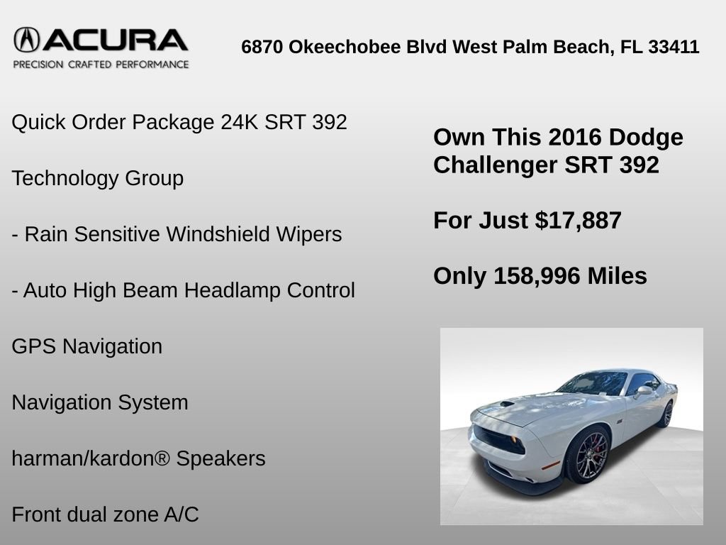 Used 2016 Dodge Challenger SRT w/ Technology Group RWD image 6
