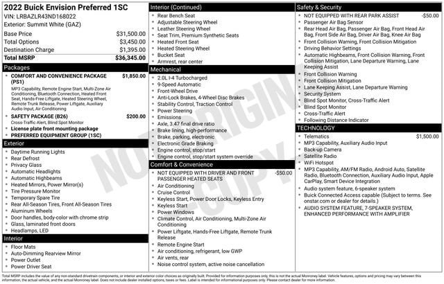 Certified 2022 Buick Envision Preferred FWD image 33